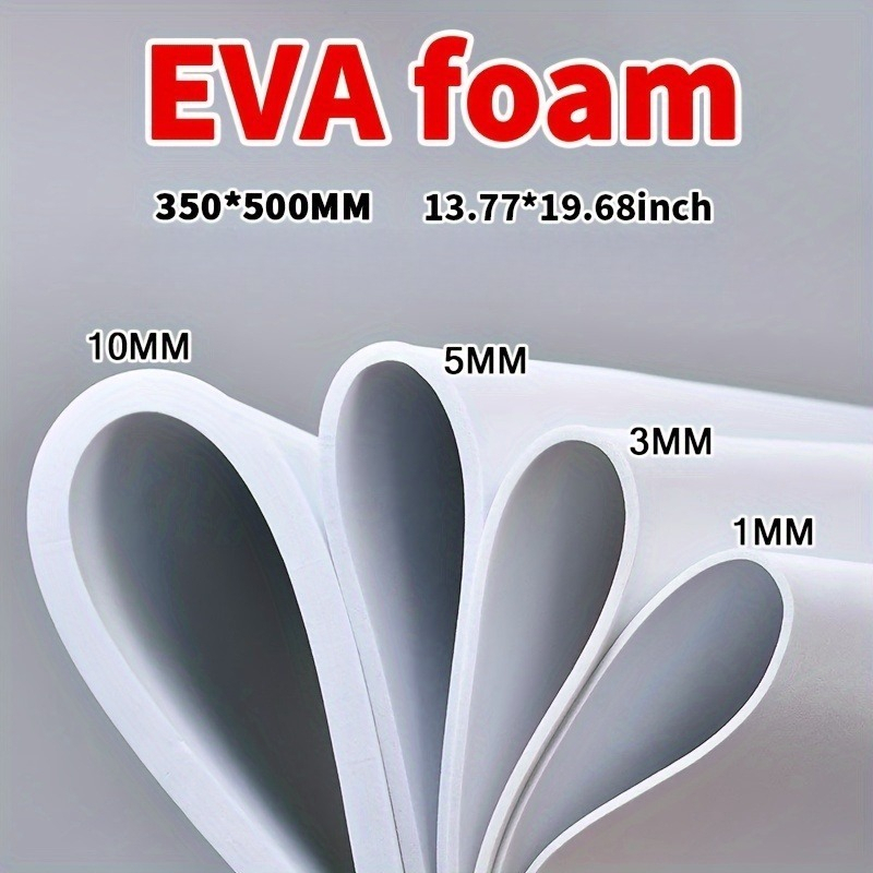 Cosplay Prop Foam Board - EVAフォームボード 14x19インチ、厚さ3mm-10mmの白いEVAフォームシート、DIYクラフト、コスプレ小道具、模型彫刻、手作りプロジェクト用