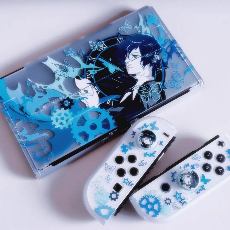 Cosplay Prop Pattern - ホットケース半透明ペルソナ3マコトユキハード保護パターンSwitch 2 Oled Liteゲームコンソールカバー対応