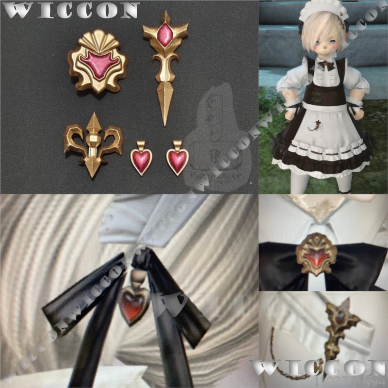 Cosplay Prop 3D Print - クラシックメイド制服アクセサリーセットゲーム FF xiv 14 コスプレ衣装 DIY