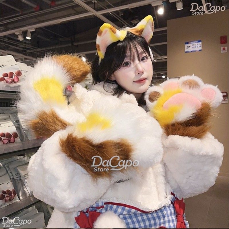 着ぐるみ カリコ猫 毛足の長い耳 尻尾 肉球 フルセット ケ - Cosplay Prop Kit のレビューと価格