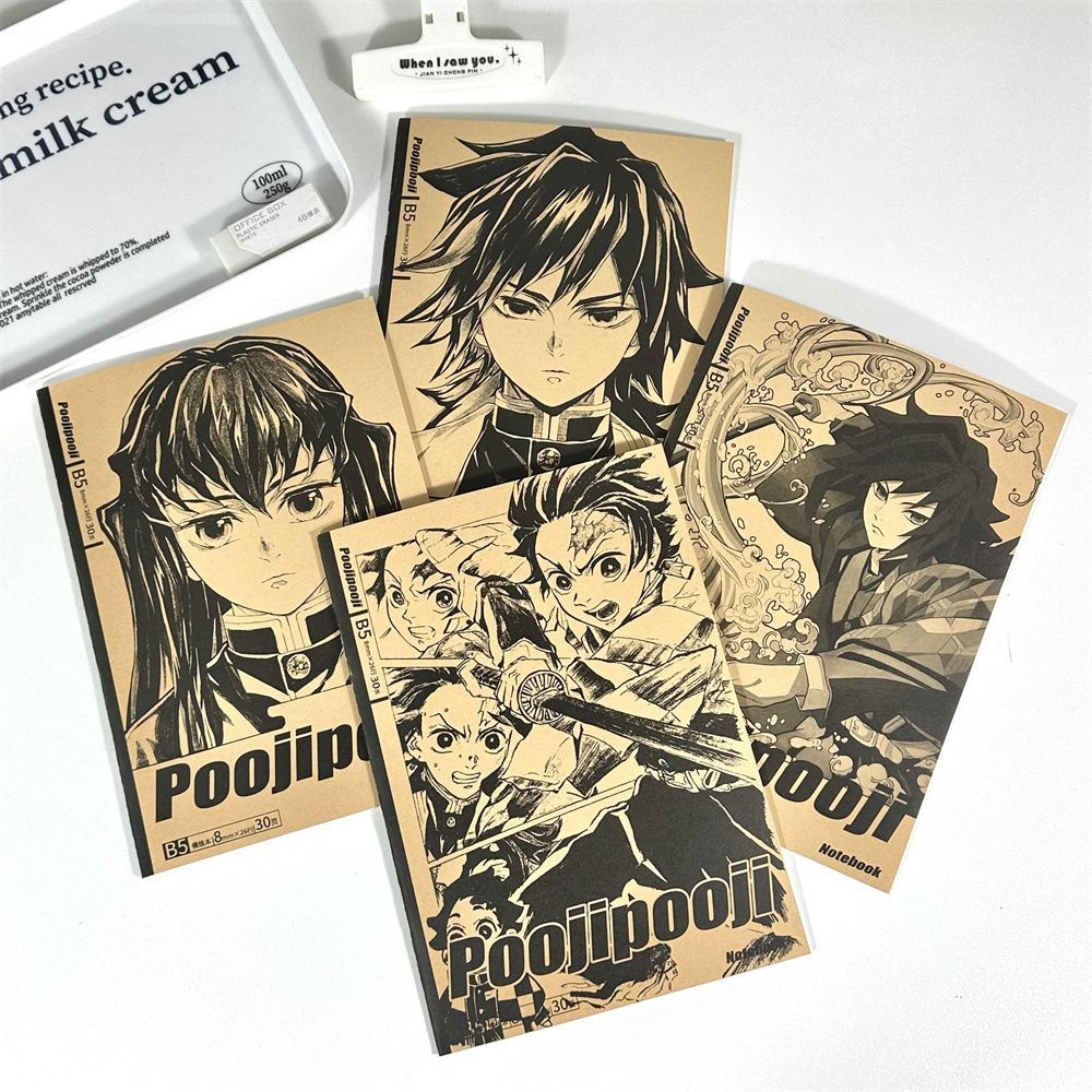 鬼滅の刃風B5クラフトノート、中綴じデザイン、アニメノート、 - Cosplay Prop Book のレビューと価格