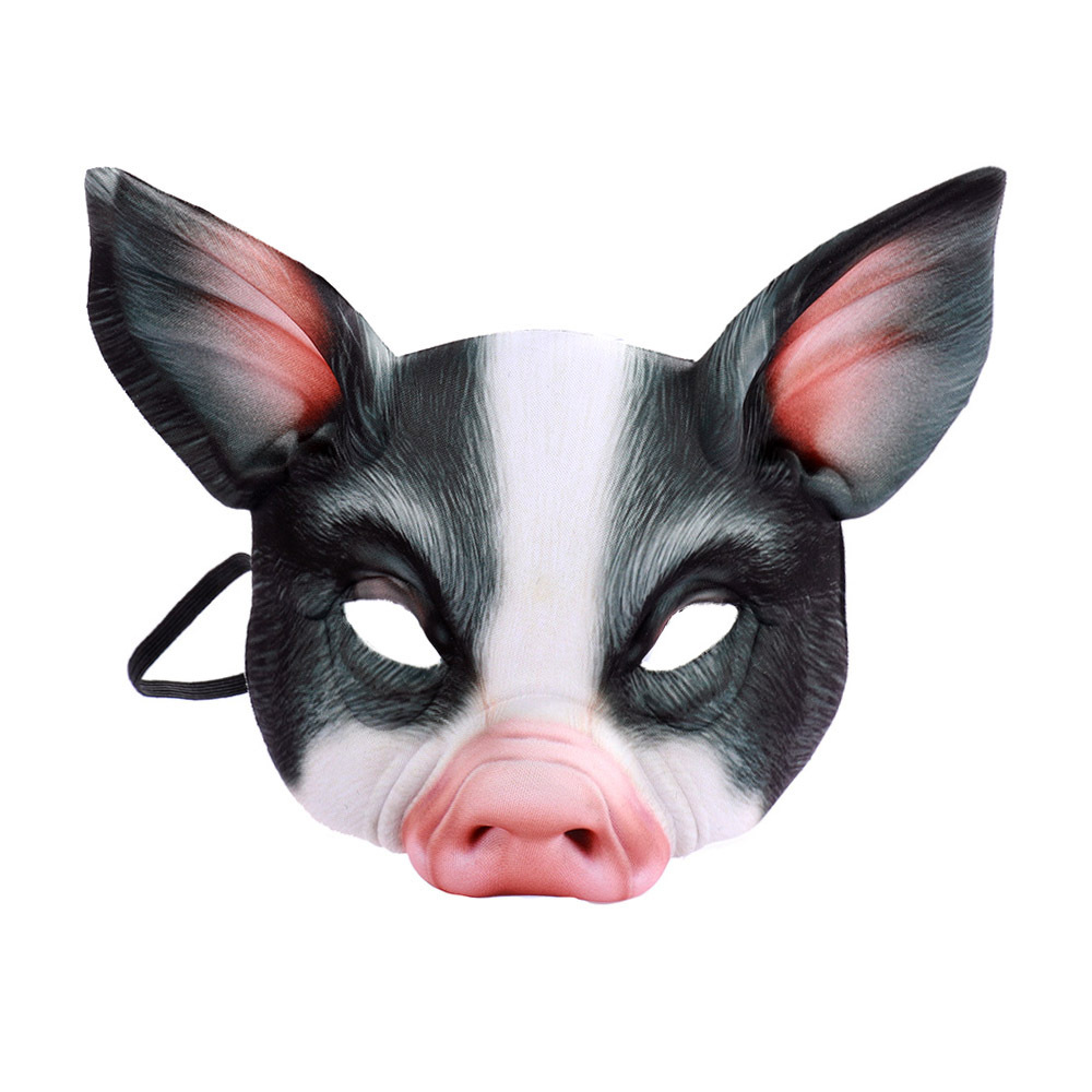 リアルな動物のハーフフェイスマスク（豚・虎柄）ハロウィン・カ - Cosplay Prop Pattern のレビューと価格