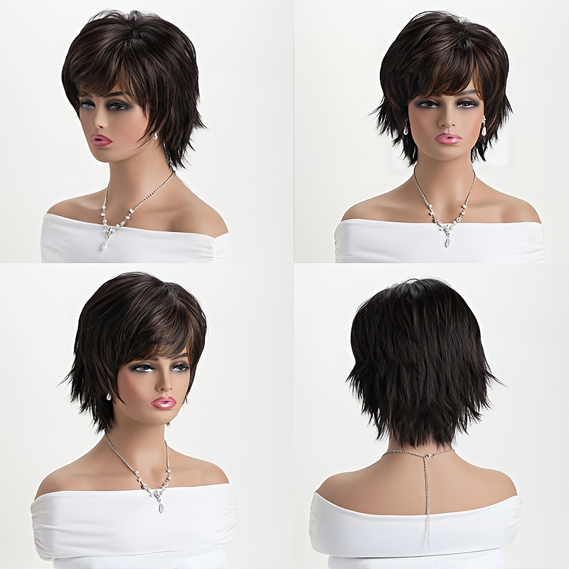 エレガントでふわふわ、おしゃれなショートカーリーウィッグ 女 - Wig Fiber Net のレビューと価格