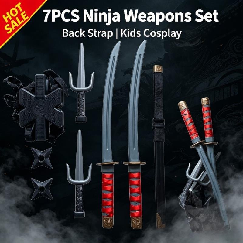 ハロウィン1:1忍者セット 子供用日本武士コスプレおもちゃ  - Cosplay Prop Knife のレビューと価格