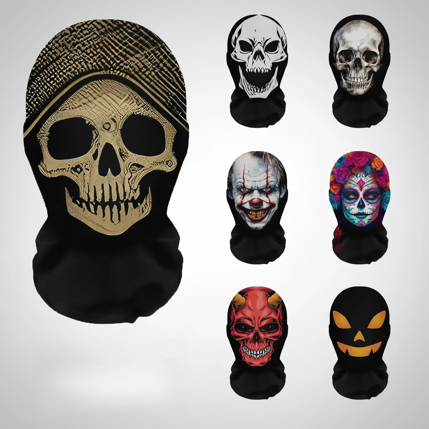 ハロウィンテラーマスク 3D プリントスカルパターン弾性メッ - Cosplay Prop Pattern のレビューと価格