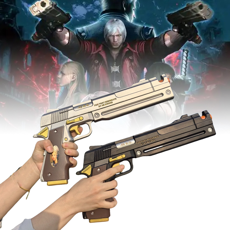 PU ダンテピストル銃黒檀アイボリー武器アニメデビルメイクラ - Cosplay Prop Pistol のレビューと価格