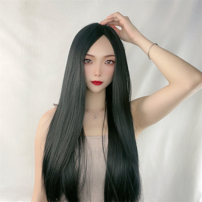 ローズネットフルキャップ付きの女性用ストレートロングヘアウィ - Wig Fiber Net のレビューと価格