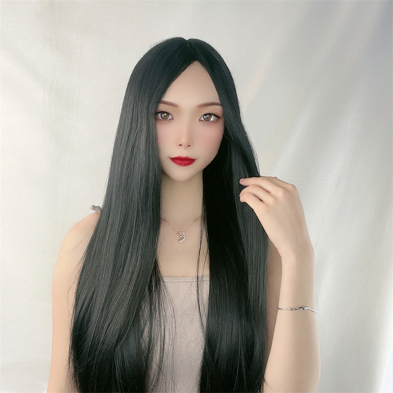 ローズネットフルキャップ付きの女性用ストレートロングヘアウィ - Wig Fiber Net のレビューと価格