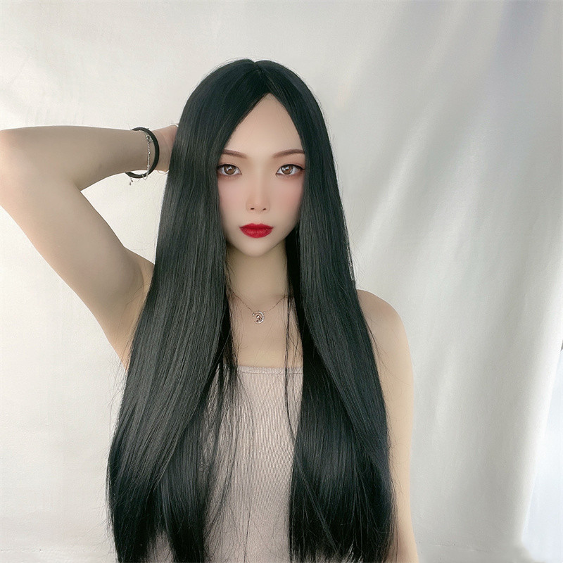 ローズネットフルキャップ付きの女性用ストレートロングヘアウィ - Wig Fiber Net のレビューと価格