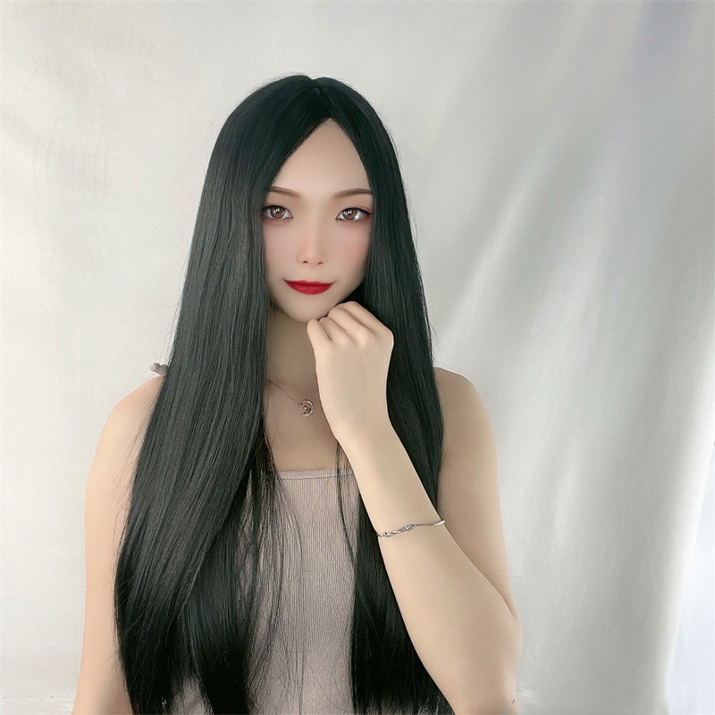 ローズネットフルキャップ付きの女性用ストレートロングヘアウィ - Wig Fiber Net のレビューと価格